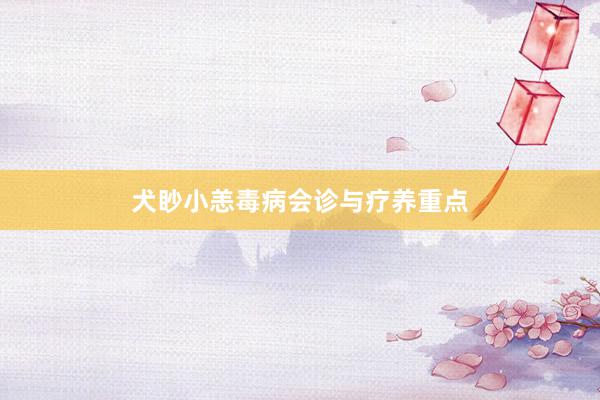 犬眇小恙毒病会诊与疗养重点